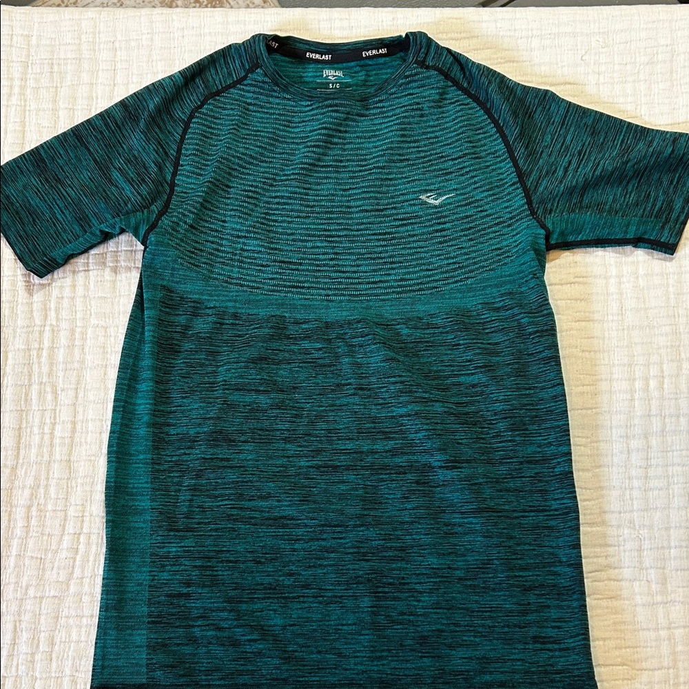 Everlast Teal and Black Space-Dye Short Sleeve Performance Tee